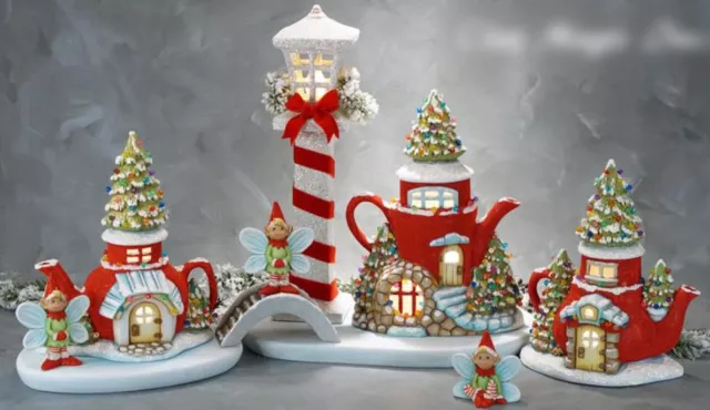 Scioto Christmas Village Complete Set in Ready to Paint Ceramic Bisque