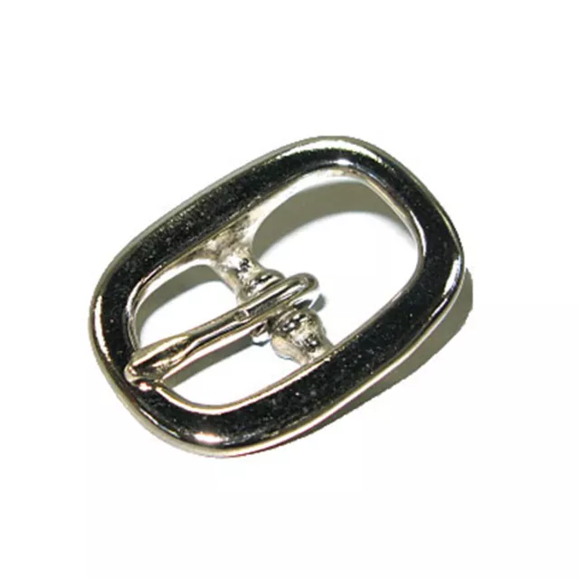 Oval Bridle Buckle Solid Brass/Nickel Plated - 2 Sizes