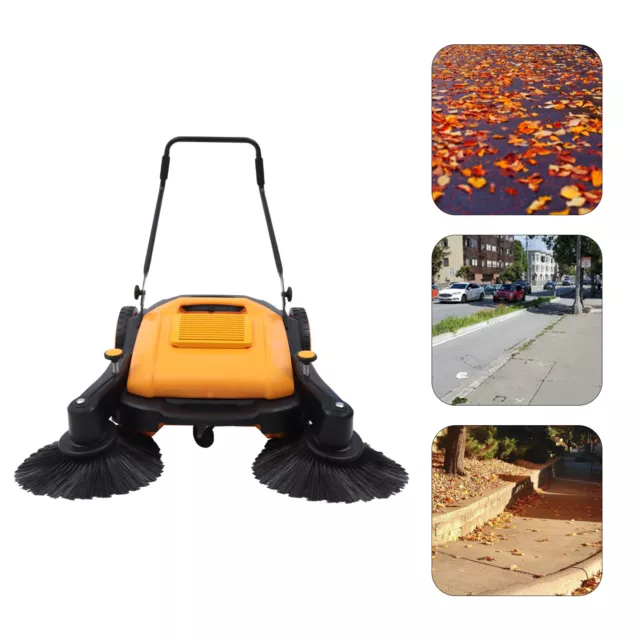41"Hand Push Sweeper Walk-Behind Pavement Street Floor Sweeping Tool Cleaner 55L