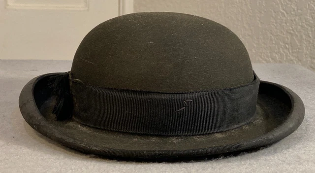 Antique late 19th early 20th century Priest derby bowler short crown hat
