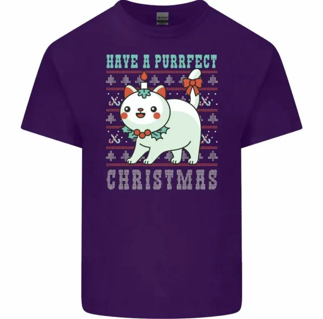 T-shirt natalizia Have a Perfect da uomo divertente gatto gatto regalo gattino animale domestico 10