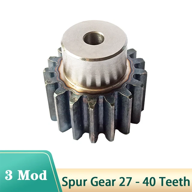 3 Mod Zahnrad Stirnrad 27 - 40 Zähne With Schritt C45 Ritzel Zahnrad aus Stahl