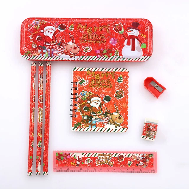 Weihnachtsbriefpapier Set Festliche Bleistiftetui Radiergummi Anspitzer