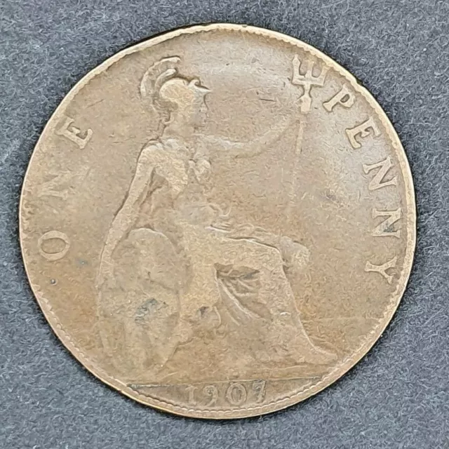 United Kingdom,1907 One Penny  King Edwards VII, KM 794