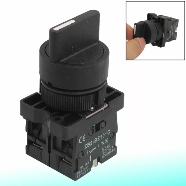 AC 660V 10A On/Off/On Momentary 3 Postion Rotary Selector Switch 22mm ZB2-BE101C