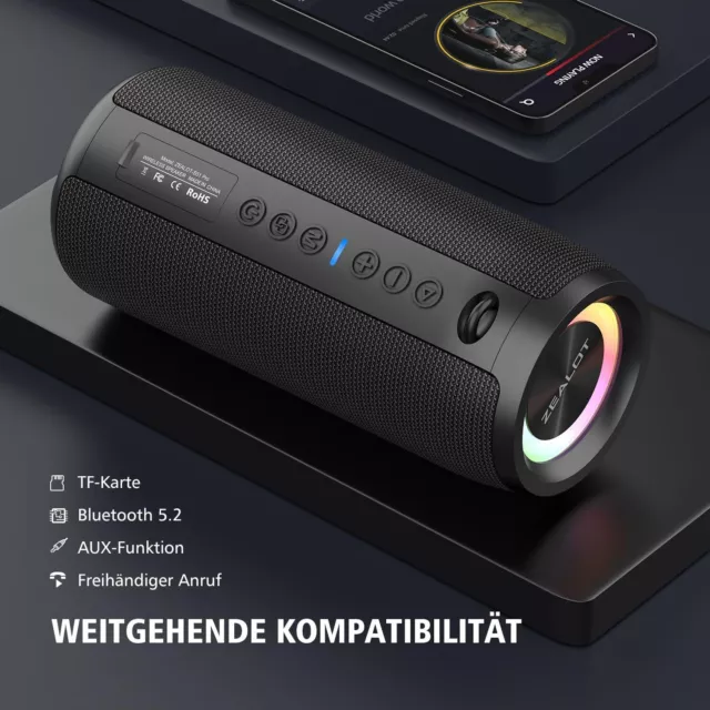 Tragbarer Wireless Bluetooth 40W Lautsprecher Subwoofer SD USB Musicbox Stereo 2