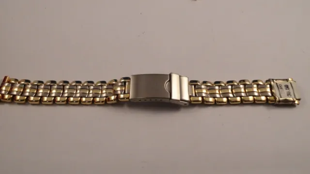 16mm two tone steel bracelet watch band NEW NOS