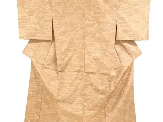 6814878: Japanese Kimono / Vintage Hitoe Kimono / Fushi Tsumugi / Woven Plants