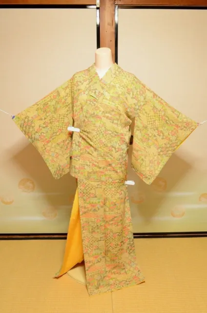 Kimono Komon Silk Women Japanese vintage Robe /579