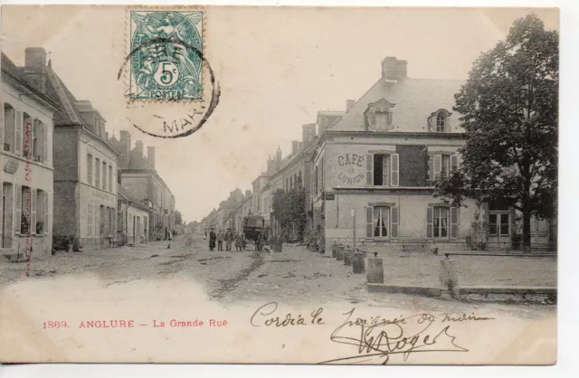 ANGLURE- Marne - CPA 51 - le café de l' union et la grande rue