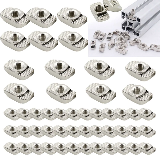 Hammermuttern T-Mutter Geriffelte Oberfläche M6 Schraubenkopf Extrusionsschlitz