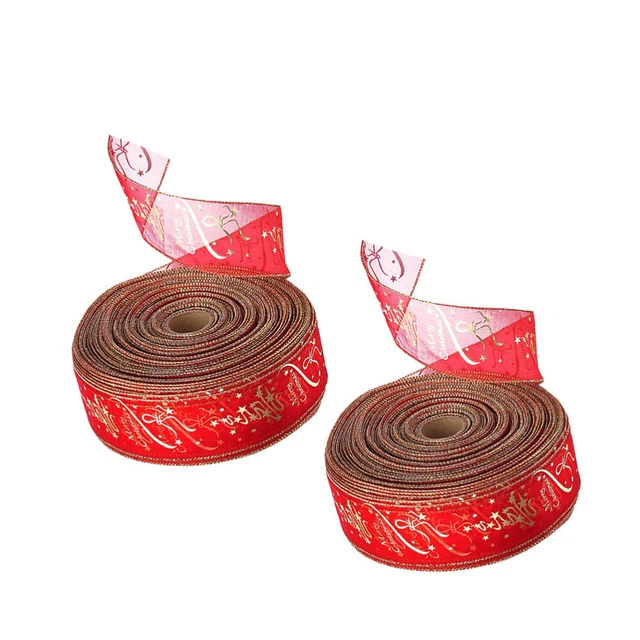 2 Rolls Weihnachtsbäume Band und Schleifen zum Verpacken von Geschenken Weihnach