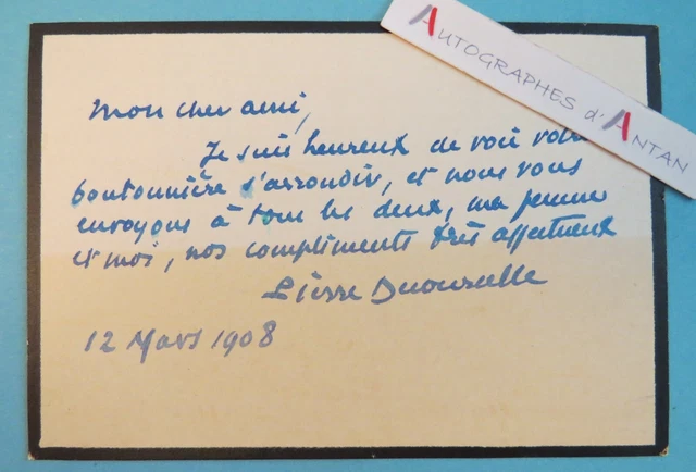 Pierre DECOURCELLE 1908 romancier / écrivain né à Paris carte lettre autographe