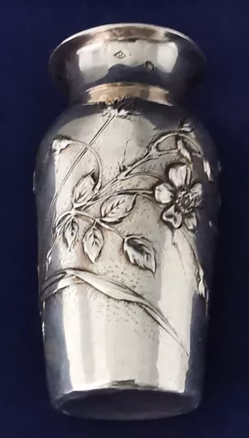 VASE ARGENT massif orfèvre JULES MONNEY décor ART NOUVEAU Vers 1895