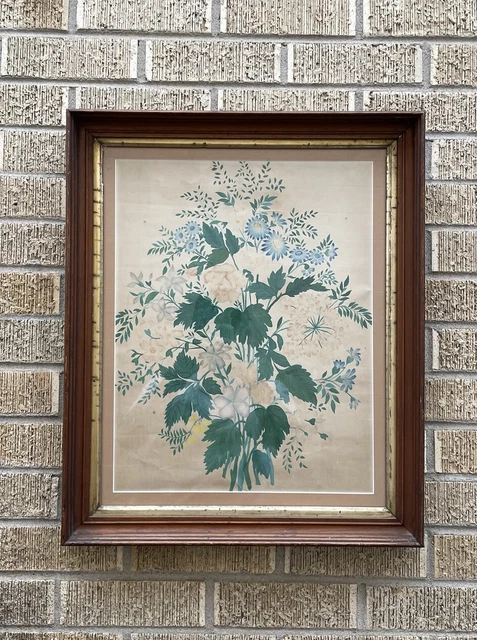 Early 20th Century 18x16 Antique Flower Study ORIGANAL Water Color Painting