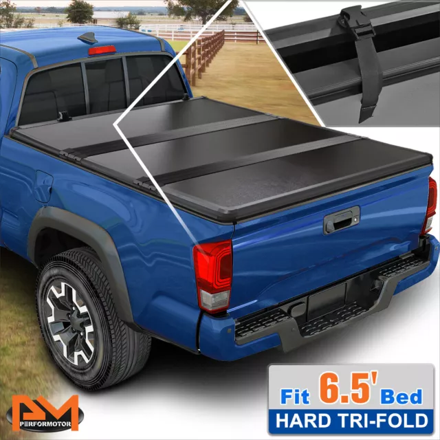 Hard Solid Tri-Fold Tonneau Cover for 73-98 Ford F-Series Truck 6.5ft Short Bed