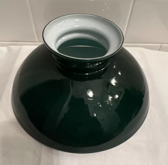 Antique Vintage Aladdin Oil Kerosene Emerald Green Cased Glass Lamp Shade 1900s