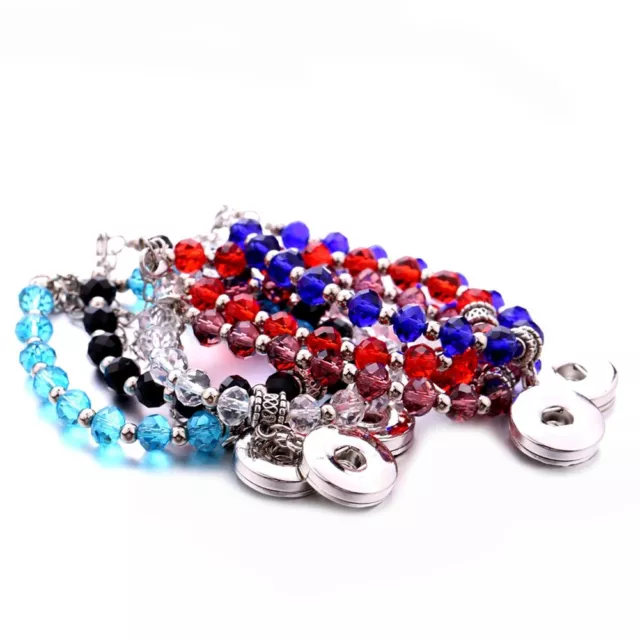 Multi Styles Acrylic Beads Snap Charms Bracelet 18mm Fit 18mm Snaps Snap Jewelry