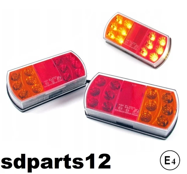 COPPIA FARI STOP Fanali Posteriori Autocarro Roulotte Rimorchio 15 Led