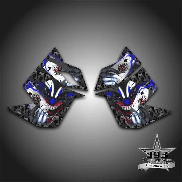 Ski Doo Rev Xp Snowmobile Sled Graphics Decal Sticker Side Panel Evil Joker Blue