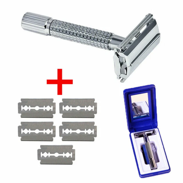 SAFETY RAZOR FOR Men Double Edge Stainless Steel With 5 Blade Mirror