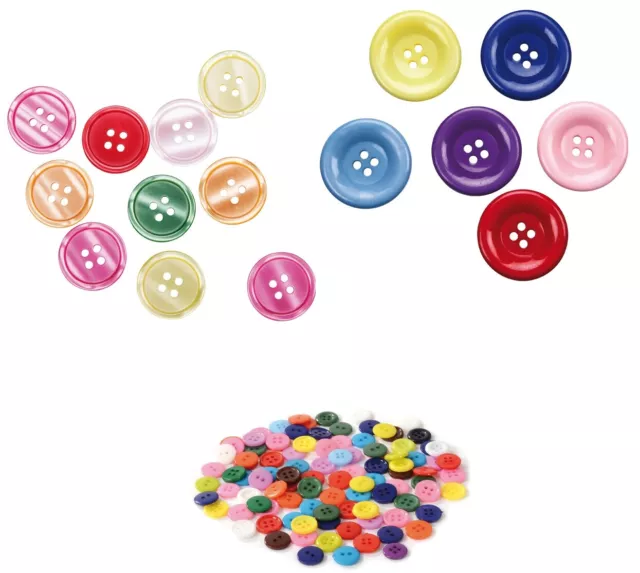 KNÖPFE BUNT Bastelknöpfe Knopf basteln kleben sticken 10/20/30mm 25/50/100Stück