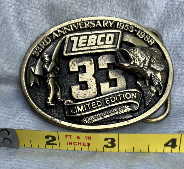 Vintage Belt Buckle ZEBCO Limited Edition Anniversary 1988
