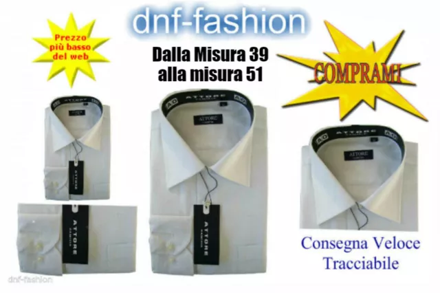 Camicia classica uomo Attore manica lunga collo classico  da 39 a tg 51 art 056.