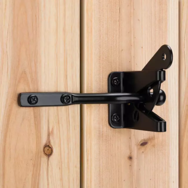 Self Locking Gate Latch Automatic Gravity Lever for Wood Fence Gate, Door Steel,