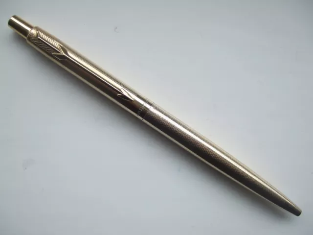 Vintage PARKER International Rolled Gold Ballpoint Pen - Fine Barleycorn