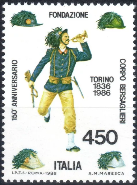 1986 italia repubblica Corpo dei Bersaglieri MNH