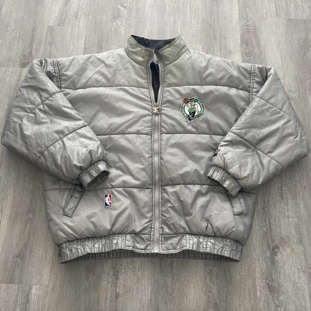 Vintage 90s Boston Celtics Jacket NBA Starter Zip Up Puffer Jacket XL Silver Vintage 90s Boston Celtics Jacket NBA Starter Zip Up Puffer Jacket XL Silver