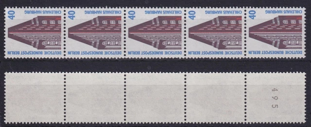 Berlin 816 RM 5er Streifen mit ungerader Nummer SWK 40 Pf postfrisch