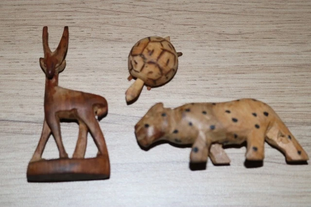 JOUETS ANCIENS LOT ANIMAUX FIGURINES BOIS PEINT VERS 1900
