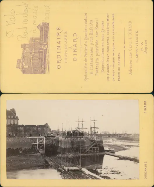 France, Bretagne, Le pont roulant de Saint Malo à Saint Servan à marée basse, ci