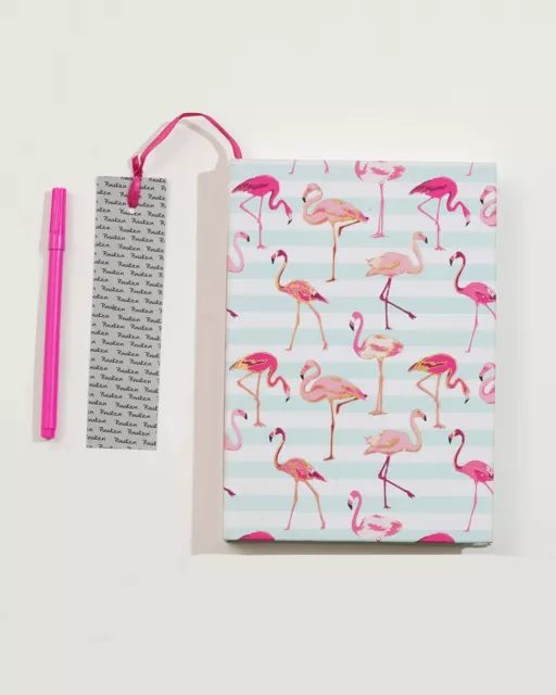 Pinaken Flamingo Carnations Hard Cover Notebook (8x6 inch) Journal Diary Book