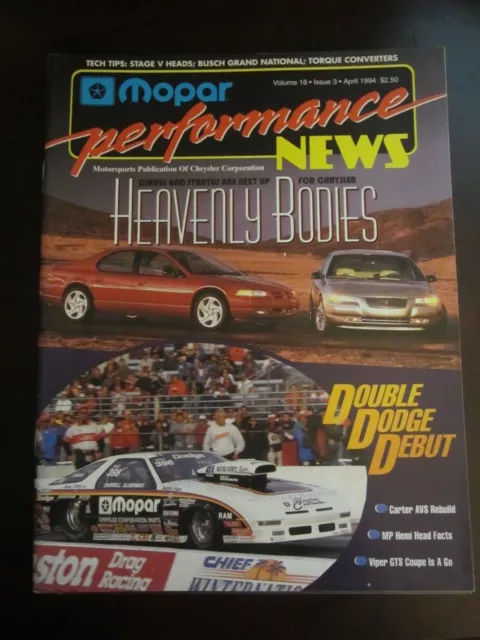 Mopar Performance News Magazine April 1994 Heavenly Bodies Double Dodge Debut W5