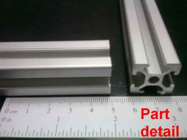 Aluminum T-slot 2020 extruded profile 20x20-6mm, Length 650mm, 2 pieces set