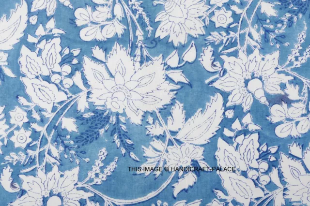 4.6m Indien Main Bloc Coton Imprimé Couture Voile Tissu Course Fabrication de