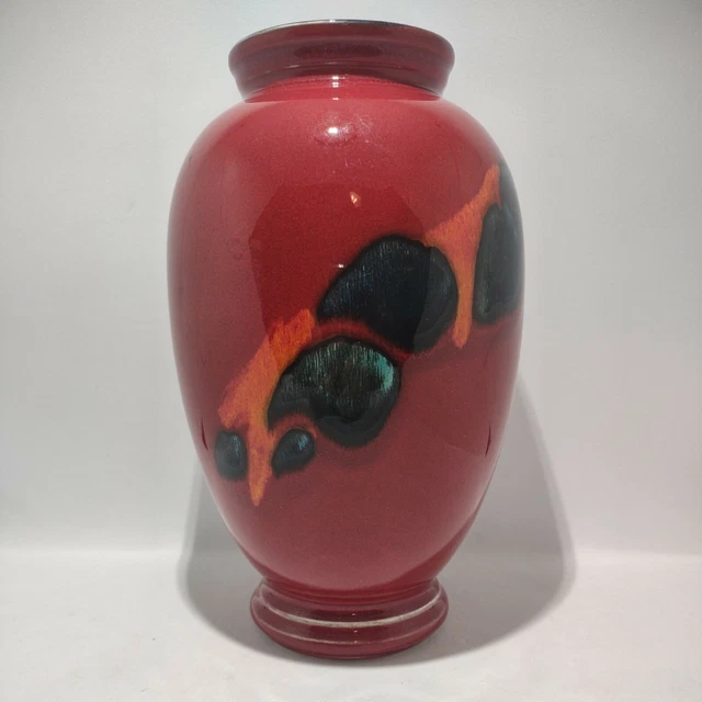 Vintage Poole Pottery England High Gloss "Volcano" Vase - 8-1/2” Tall