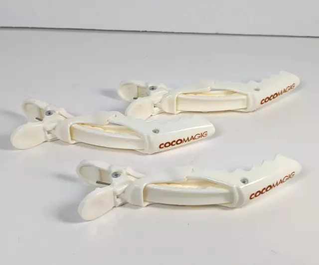 CocoMagic Professional Blow Dry Hair Clips Set of 3 White Styling (see video)
