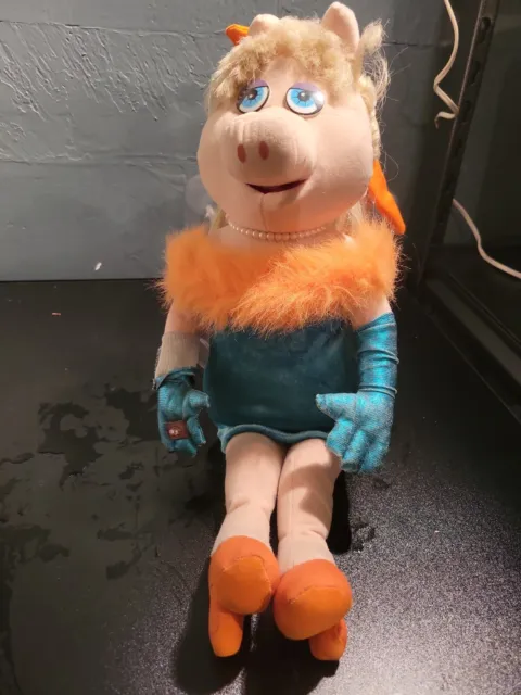 NANCO Miss Piggy with Blue & Orange Dress Plush Toy Muppet EUC HTF