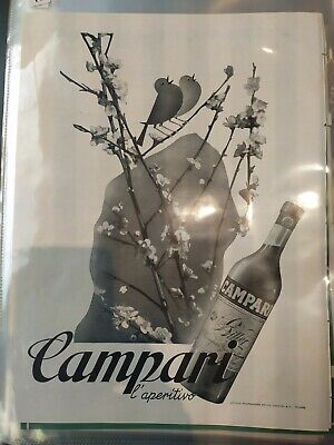 Pubblicità - Bitter Campari l'aperitivo- 1940 - 27x37 cm - Advertising Werbung