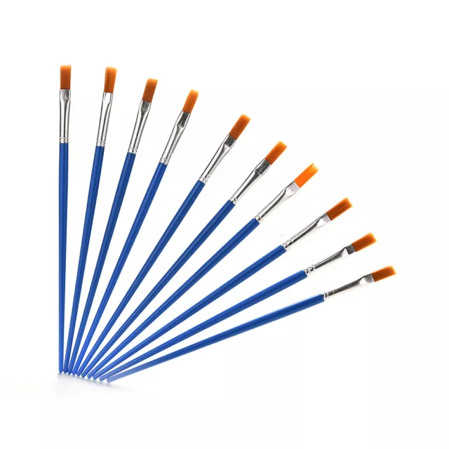 Juego de 10 pinceles de pintura nuevo cepillo azul nailon para niños acuarela dibujo pintura Z8