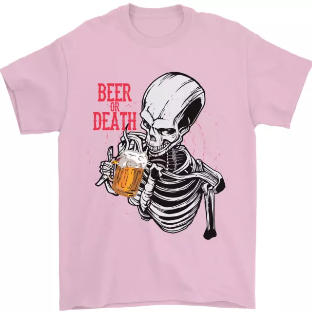 Beer or Death Skull Funny Alcohol Mens T-Shirt 100% Cotton 8
