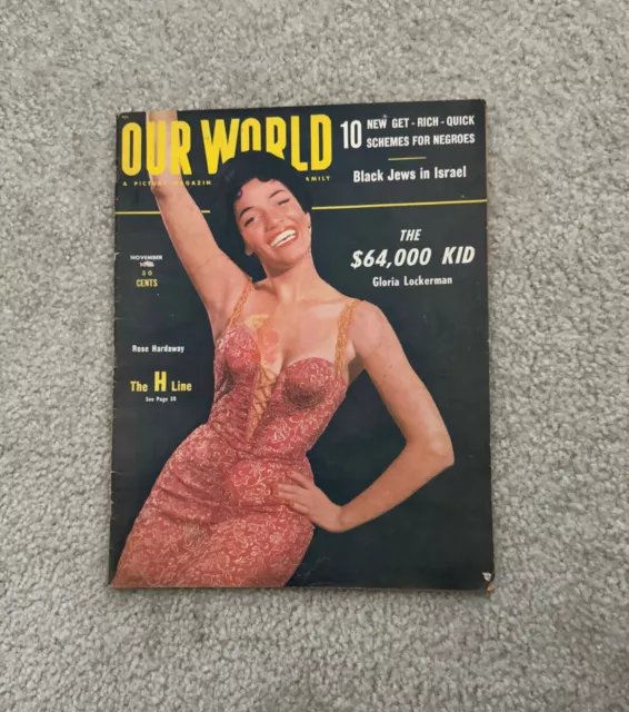 Vintage November 1955 OUR WORLD Magazine: Black Jews in Israel / H-Line Dresses