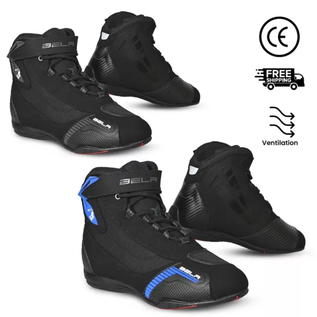 BELA Kiva Botas De Moto De Piel Para Hombre, Zapatos De Carreras Blindados CE