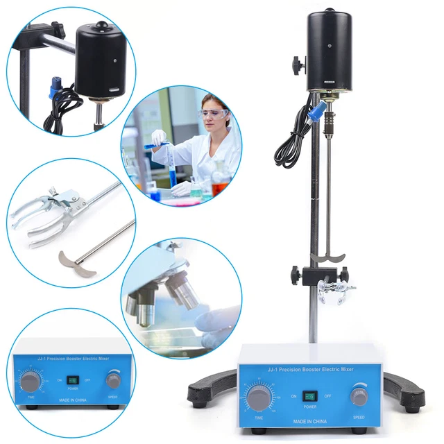 200W Overhead Electric Stirrer Lab Mixer Variable Speed Liquid Stirring Rod