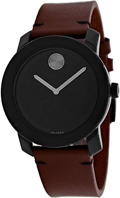 Movado Bold Men's Trend Red Leather Strap Black Dial Watch NIB 3600602