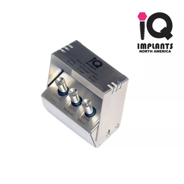 IQ Implants™ USA Main Hexagonal Pilotes 1.25mm (0.05 "), 4pcs Kit Avec Porte Box